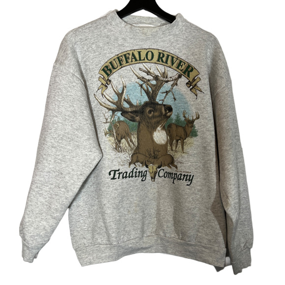 Vintage Other - Vintage Buffalo River Trading Company Sweatshirt Tultex 90s Deer Buck Large